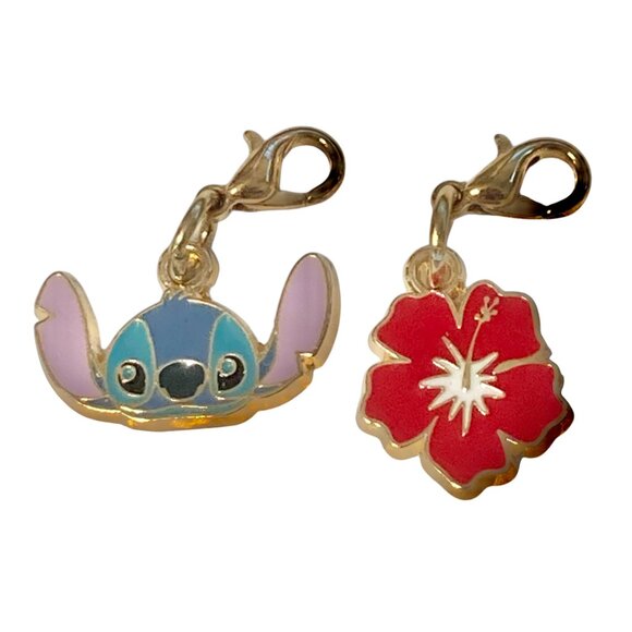 Vintage Disney Lilo & Stitch Hibiscus Flower Clip On Charm Purse Zipper Pull - Picture 1 of 9